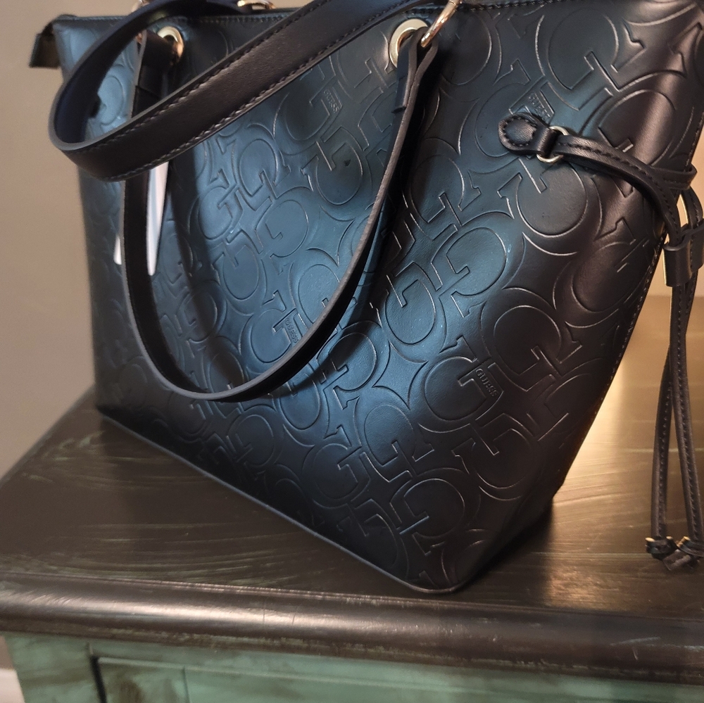 GUESS Black Embossed Handbag - Picture 2 of 6